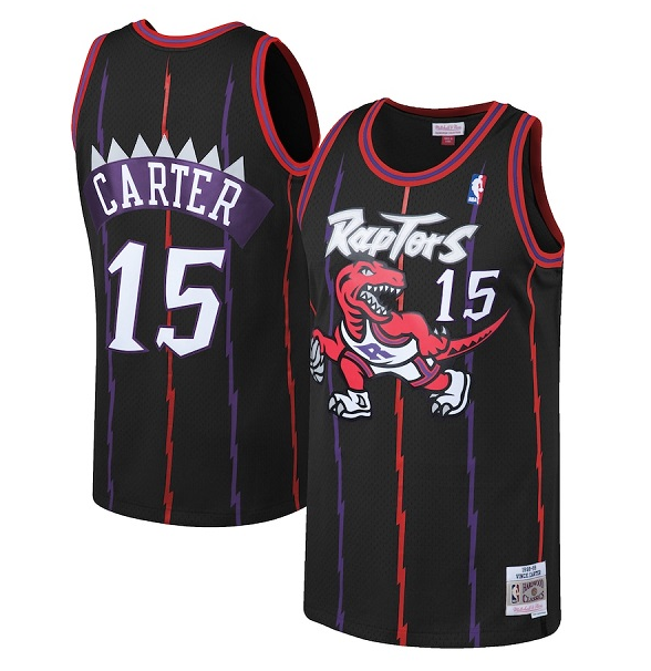 Youth Toronto Raptors #15 Vince Carter 1998-99 Black Mitchell & Ness Throwback Swingman Stitched Basketball Jersey